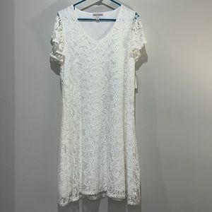 NWT lace white short sleeve dress